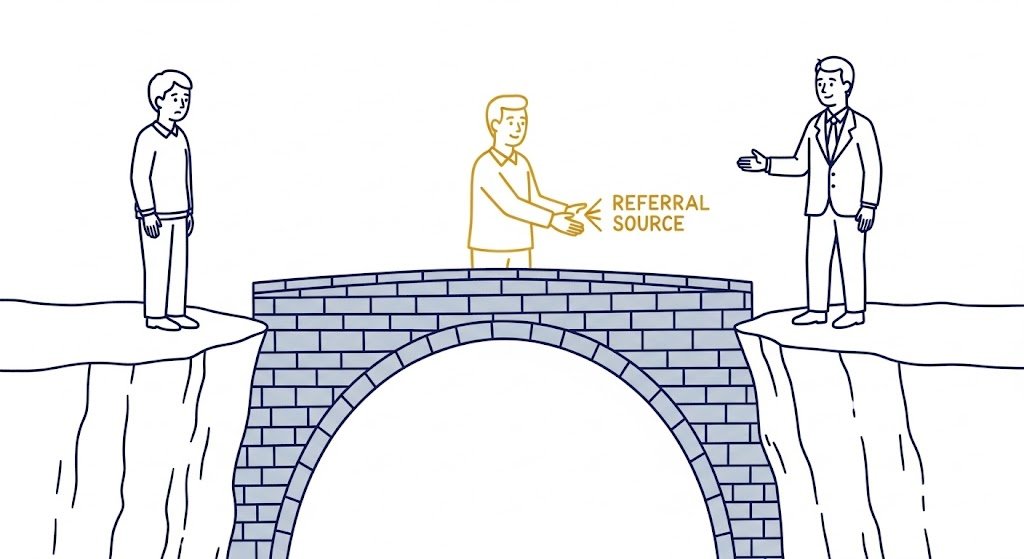 infographic showing the referral source as the 