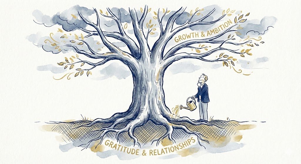 rooted in gratitude you cannot reach new heights without deep roots.