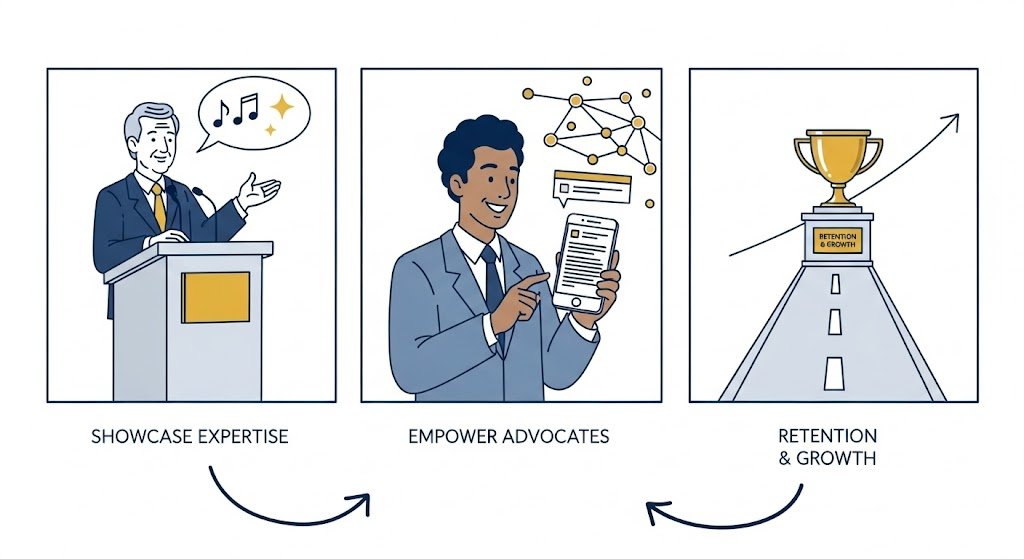 the 3 step path to attorney loyalty expertise, advocacy and growth.