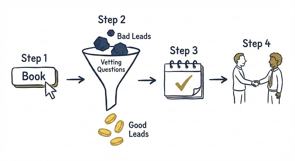 the automated funnel filtering out the noise so you only speak to qualified clients.