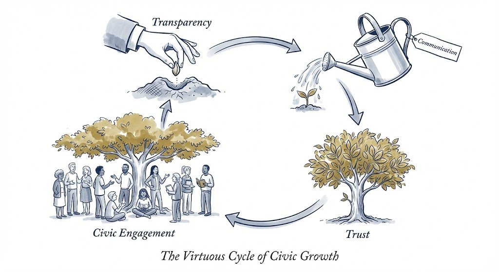 the civic cycle transparency is the seed of engagement.