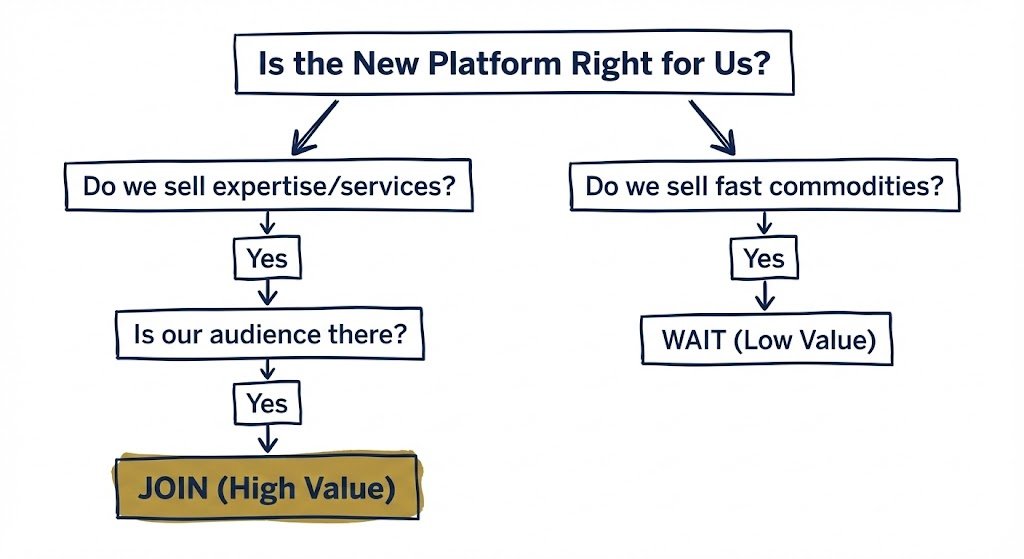 the decision matrix a simple flow to decide if a high effort platform is worth the investment.