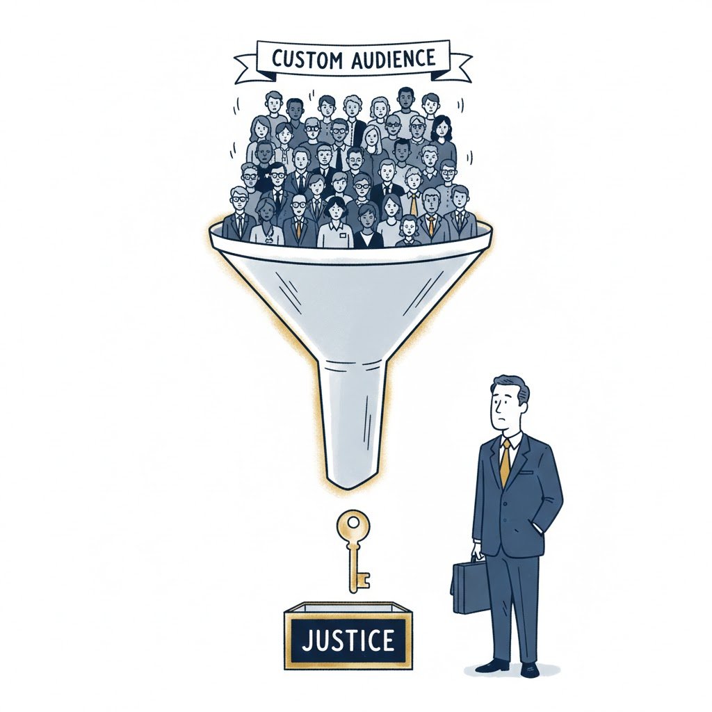 the digital funnel turning broad social reach into precise legal opportunities.