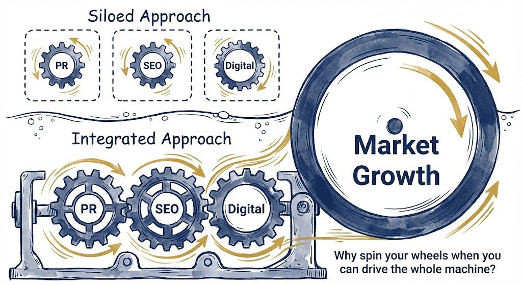 the gear shift disconnected efforts spin wheels; integrated efforts drive growth.