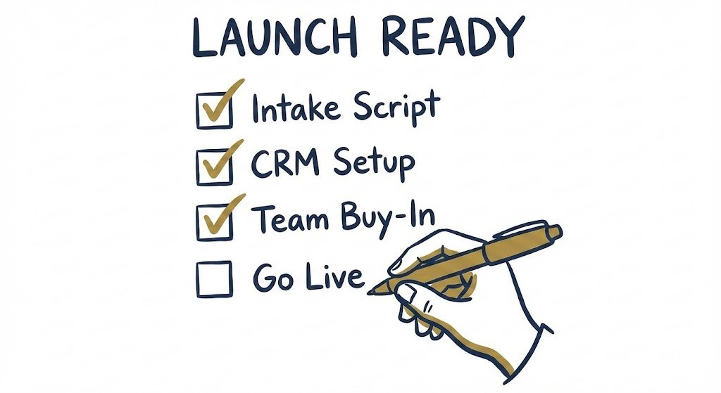 the launch protocol ticking the operational boxes before pressing the green button.