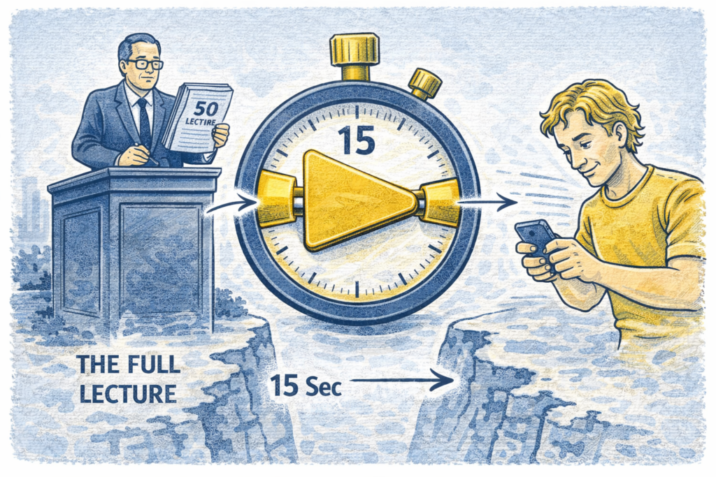 the scroll stop challenge distilling institutional depth into digital impact