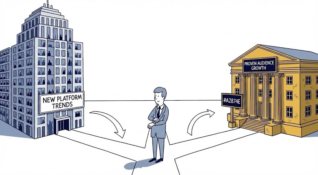 the strategic crossroads deciding when to join a new social platform.