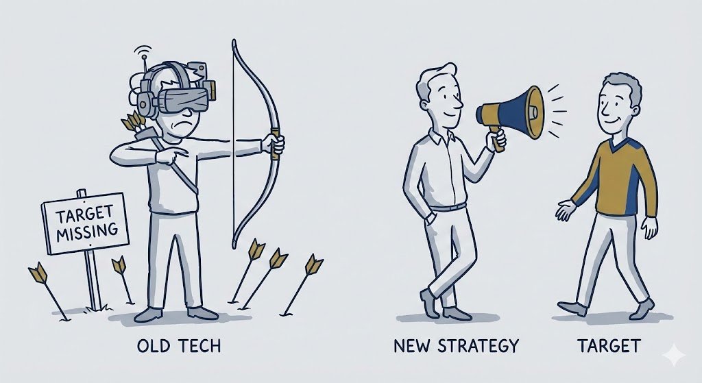 the targeting shift when the tech goes blind, the message must speak louder.