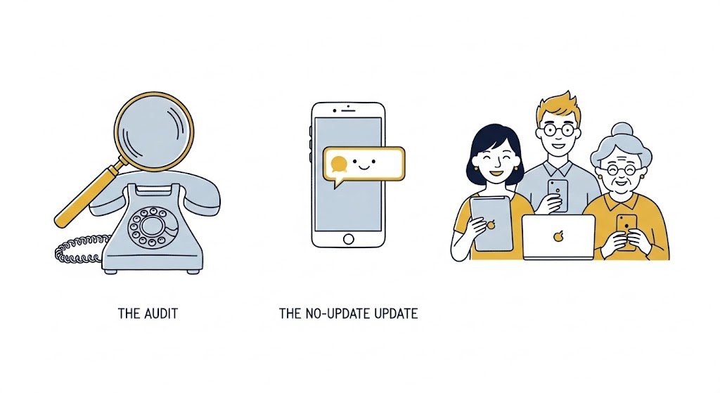the three pillars of the client journey audit, communicate, and personalize.