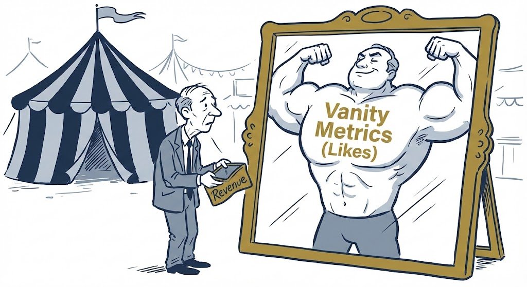 the vanity mirror large follower counts often mask a business that is starving for actual leads.