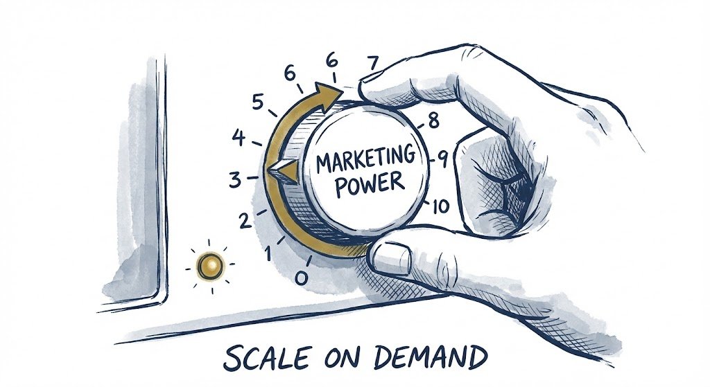 the volume knob turn your capacity up or down instantly