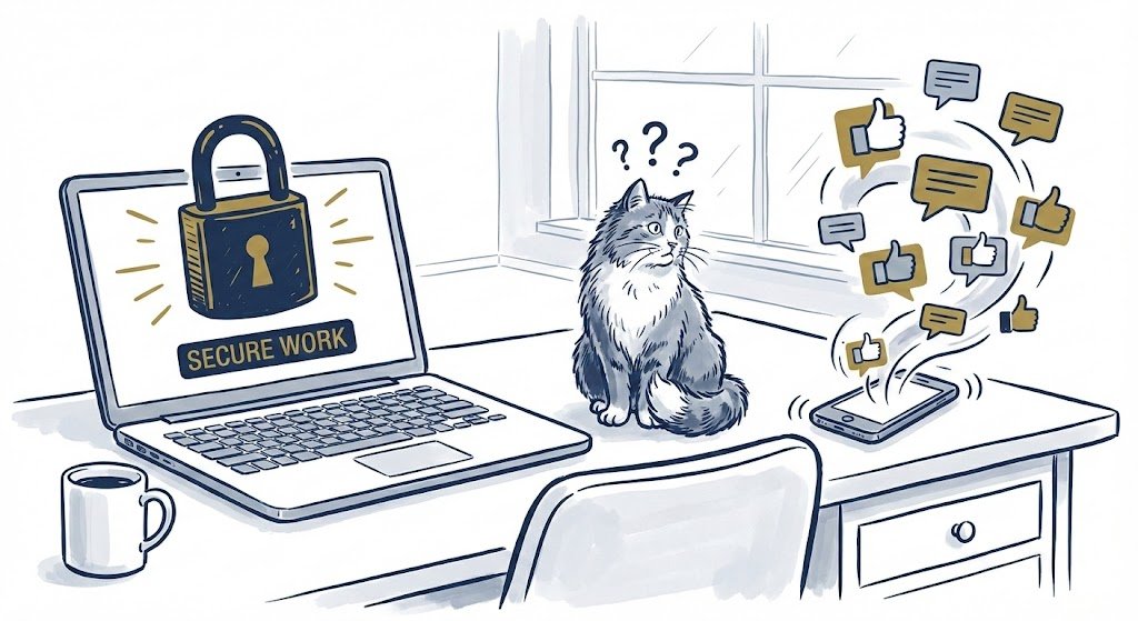 the wfh dilemma balancing the noise of social media with the silence of security.